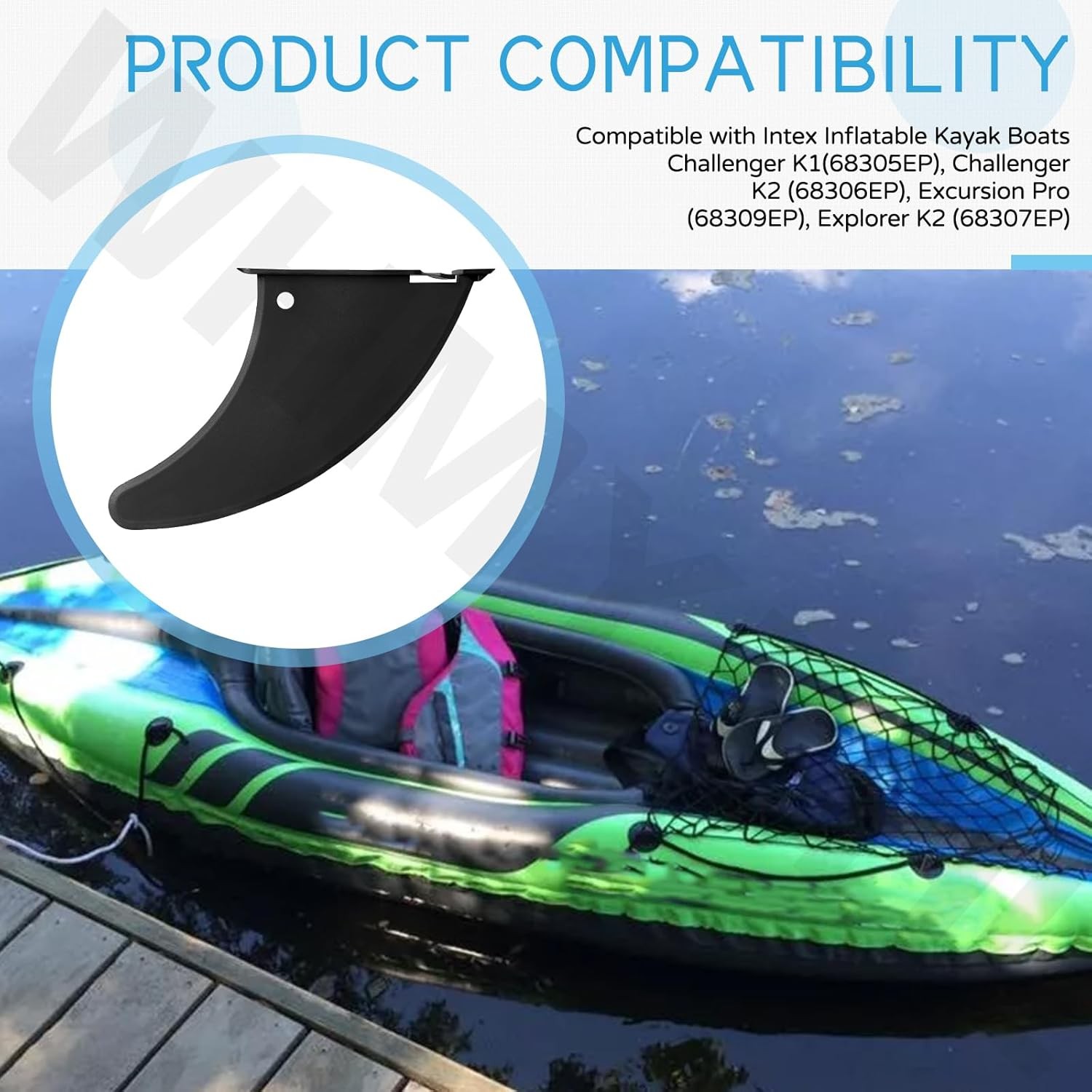 Skeg Fin Rudder for Inflatable Kayak Challenger K1 K2 Explorer K2 Replace 12181