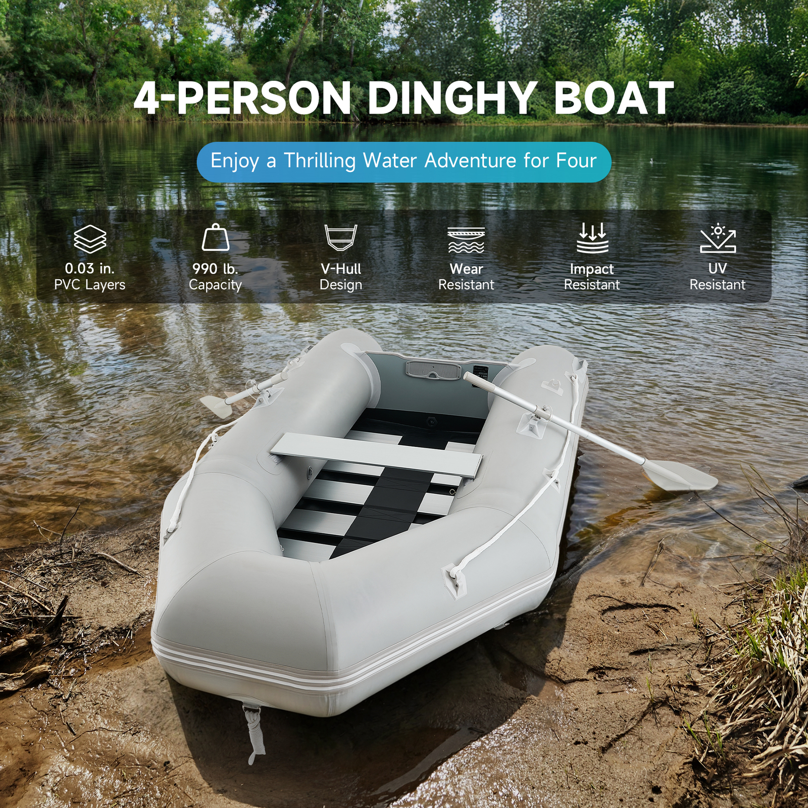 7.5ft/10ft Inflatable Boat w/pump Raft Fishing Dinghy Tender Pontoon Heavy Duty