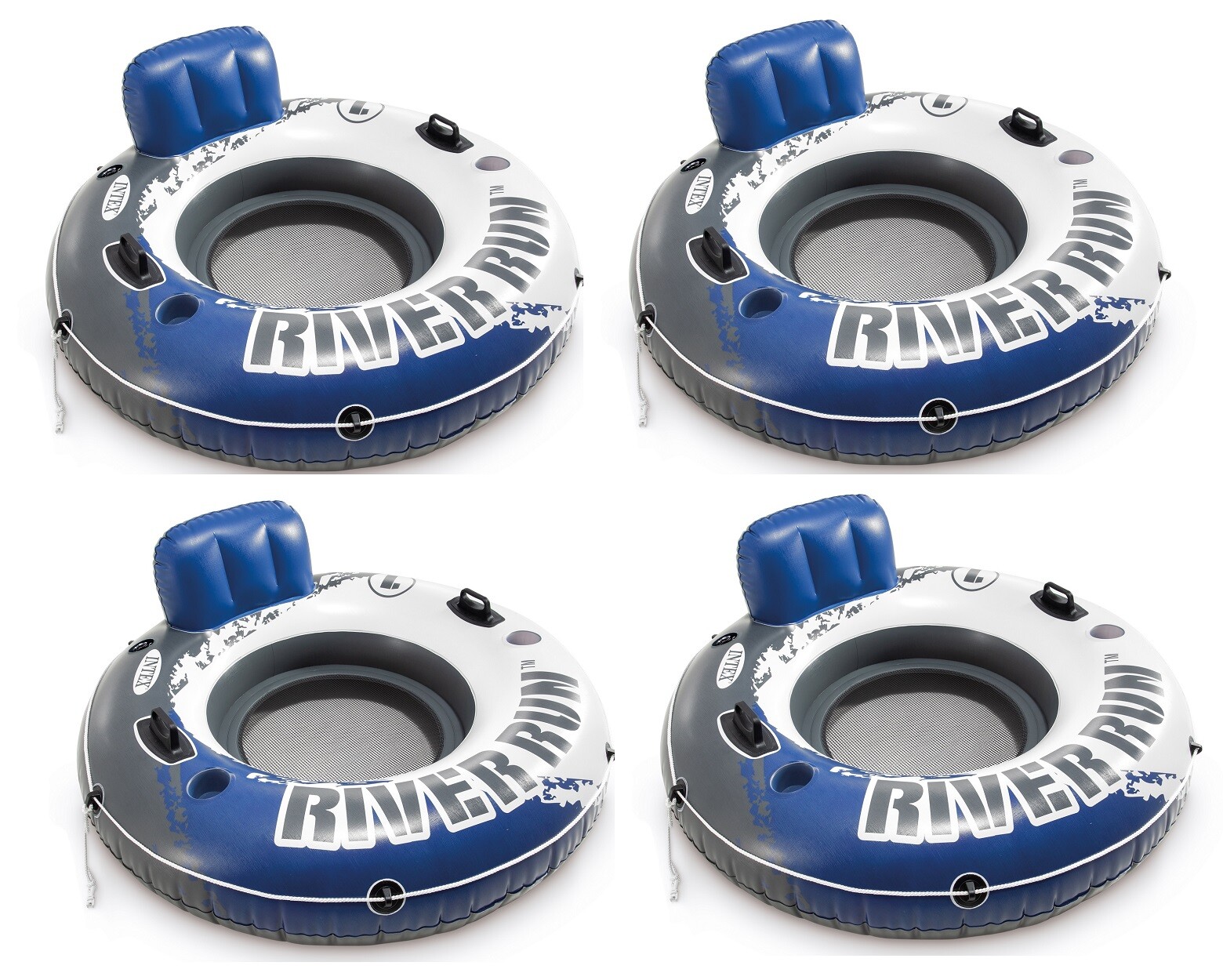 Intex River Run 1 Inflatable 53inch Floating Lake Tube Blue 4Pack