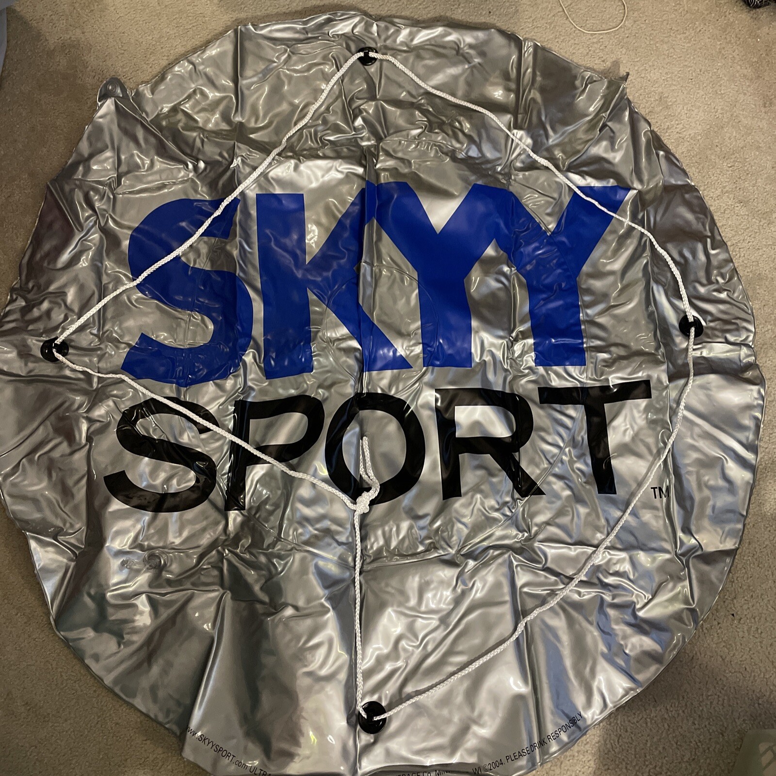 Skyy Sport raft 2004 Inflatable 53×57 Vodka Brand New Gray Promo Pool Party