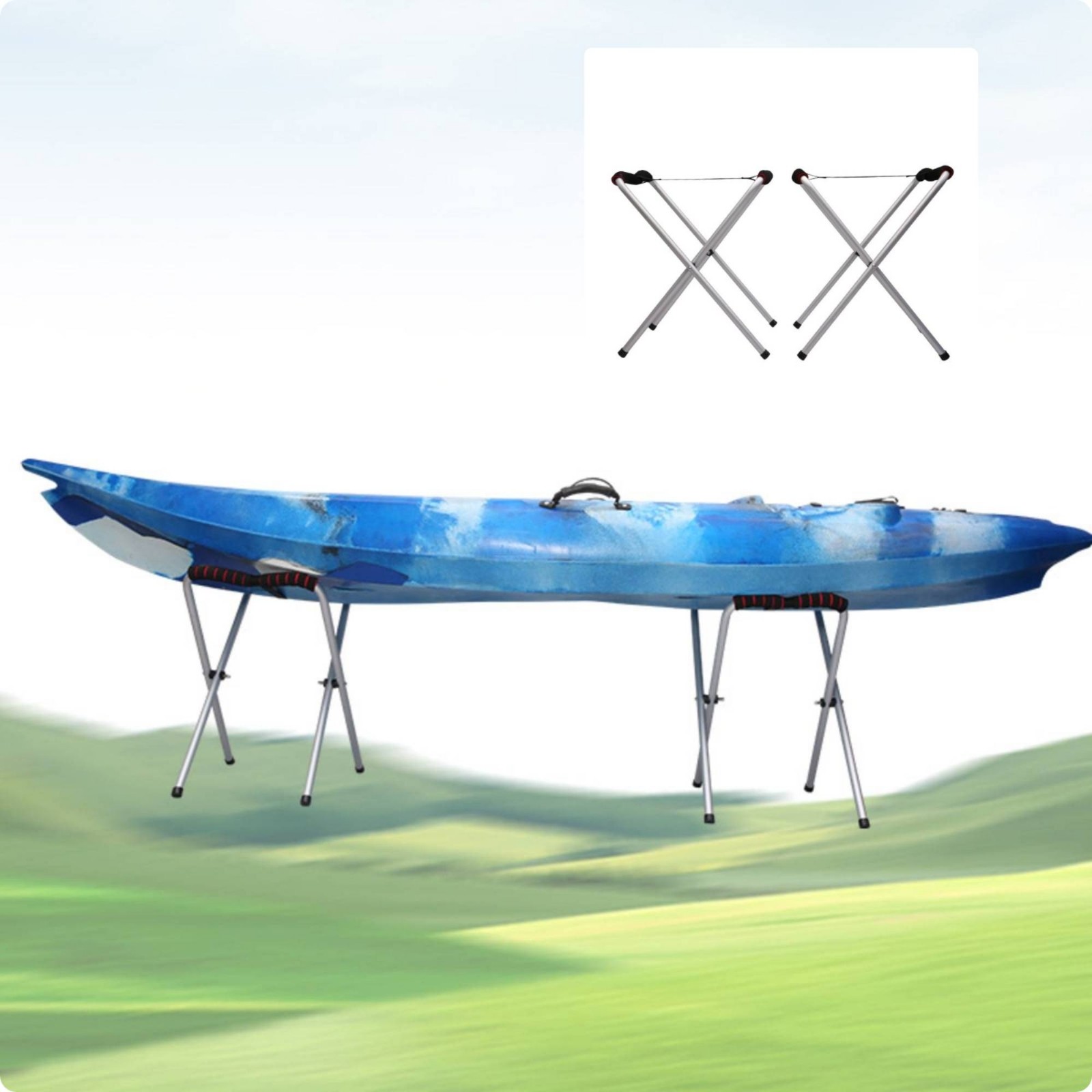2 Pieces Inflatable Watercraft Stand Foldable Folding Kayak Stand Lightweight