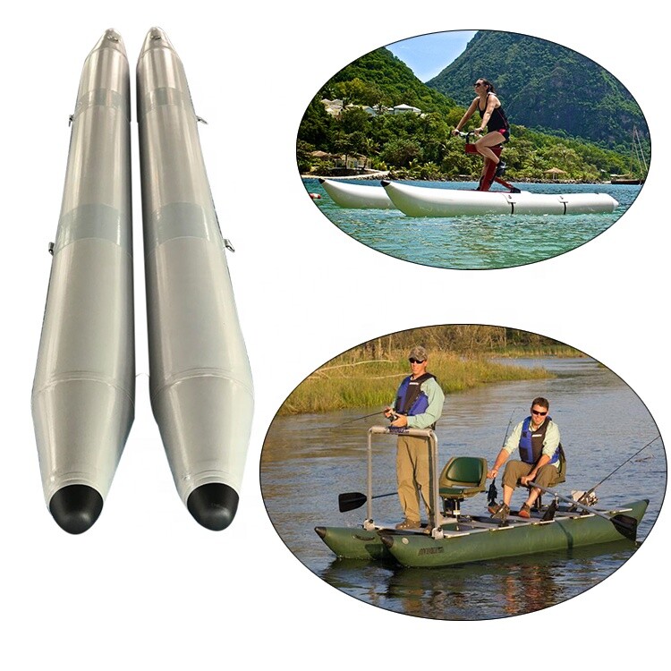Pair of Inflatable 0.9mm PVC 10ft. Fishing River Pontoon Raft Boat Float Tubes