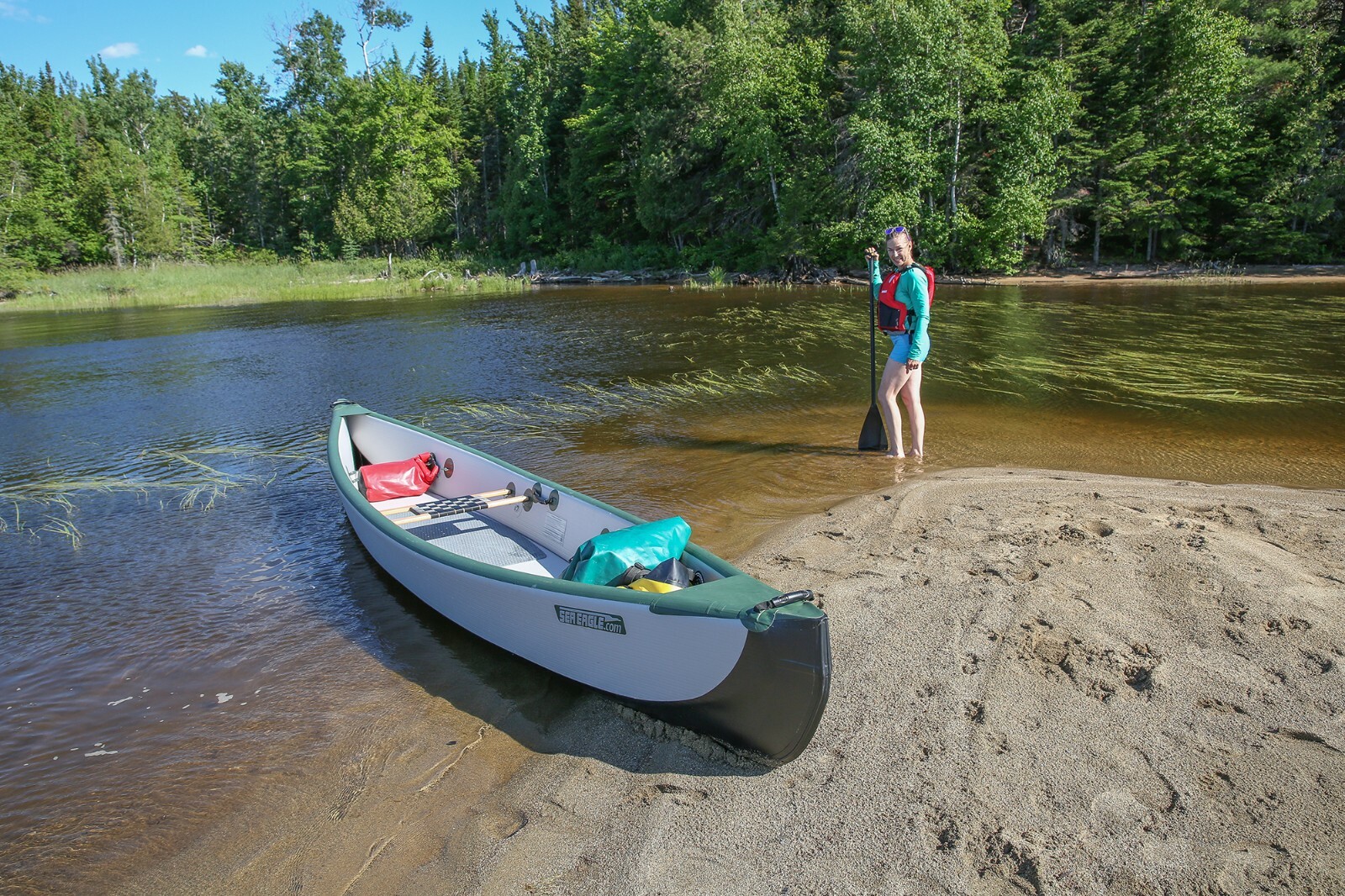 Sea Eagle Inflatable Travel Canoe 16ft 2-Person Package – FREE S&H, 3 Yr Warrant