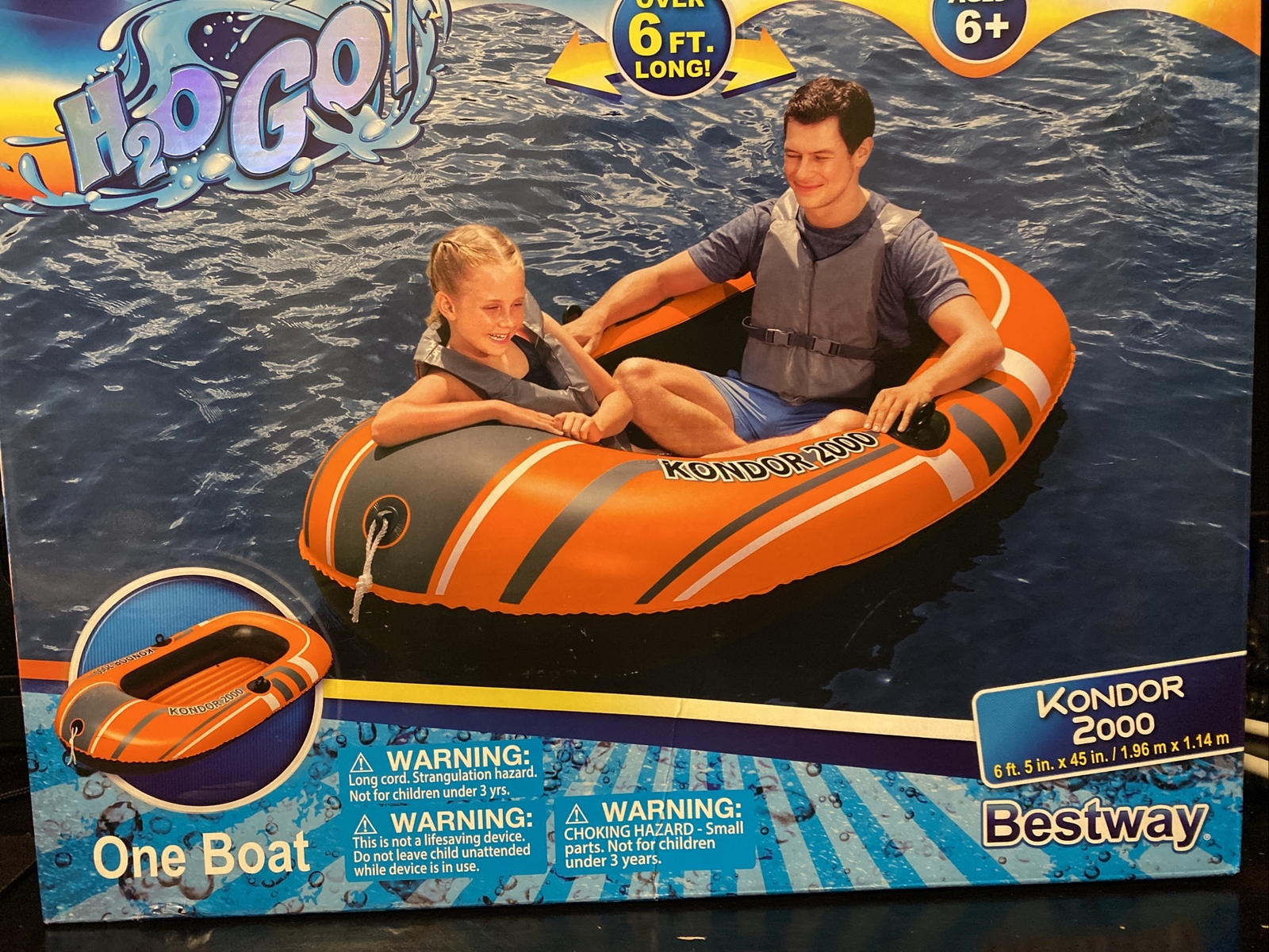 Bestway H2O Go 6 ft. 5 in. x 45 in. Kondor 2000 Inflatable Boat