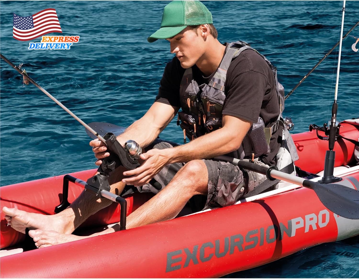 68309EP Excursion Pro K2 Inflatable Kayak Set Includes Paddles High-Output Pump