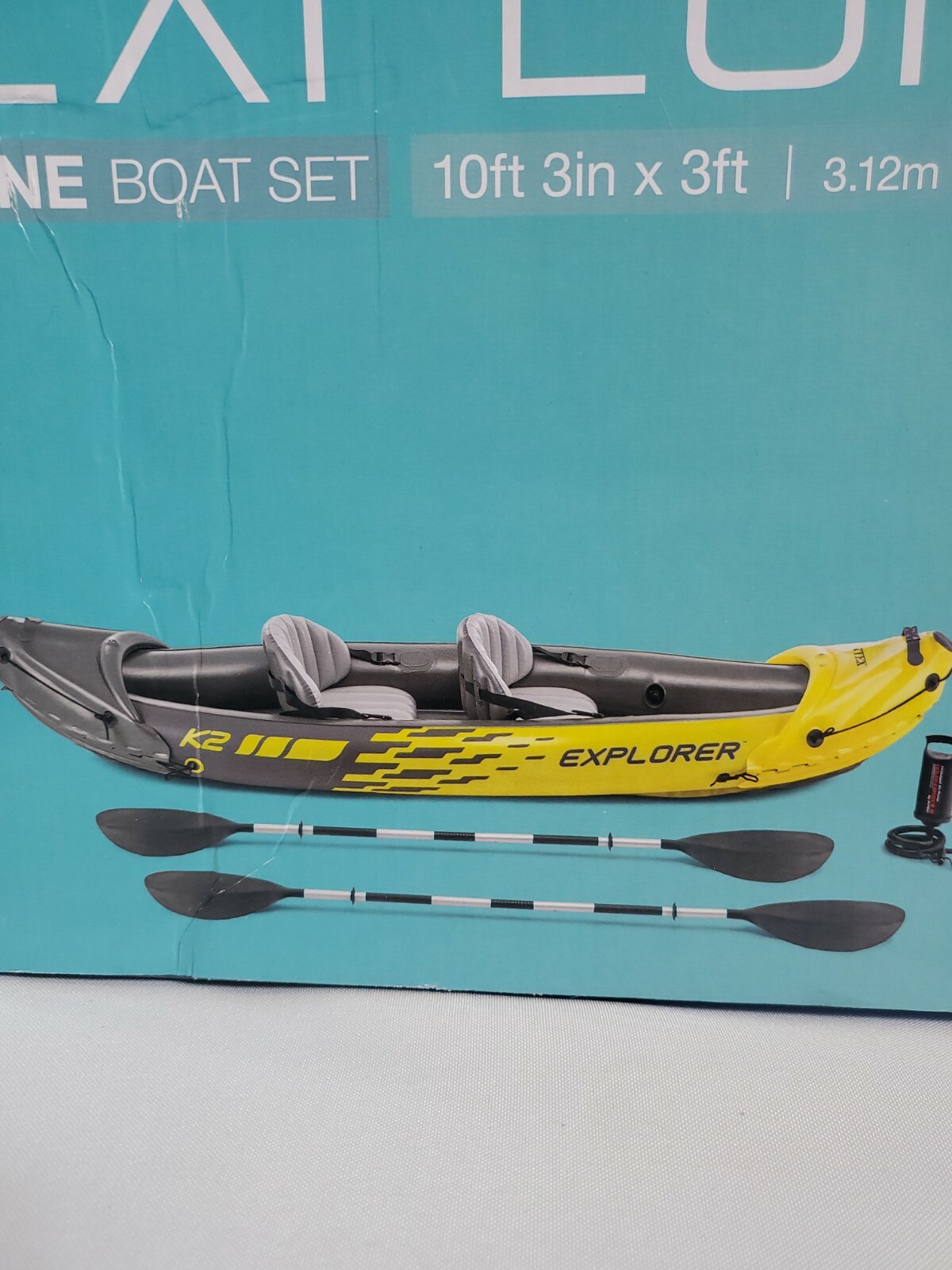 Intex Explorer K2 Inflatable Kayak with Oars and Hand Pump In Hand! Ships Fast!