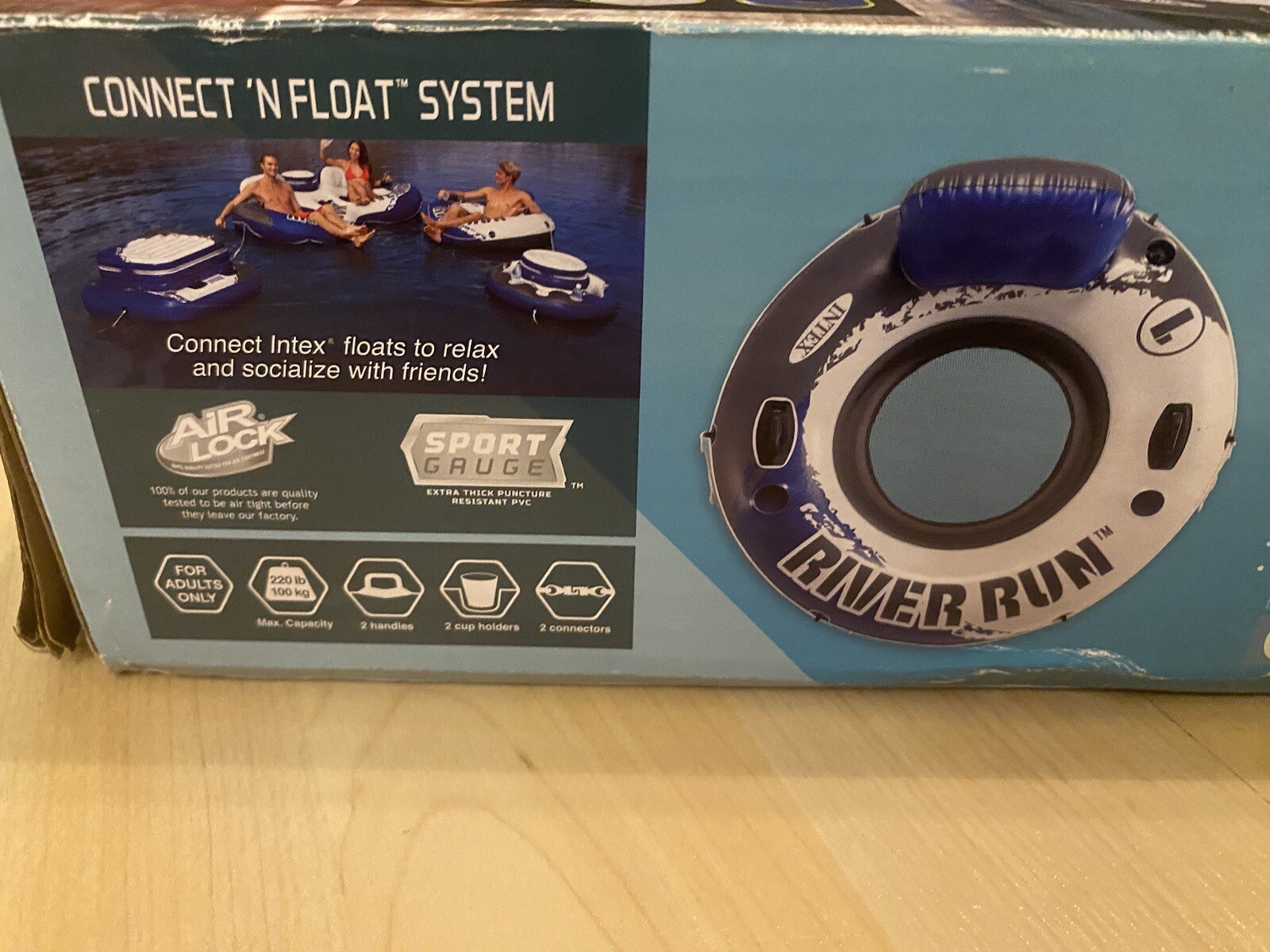 Intex River Run Inflatable Water Tube Lounge 1 Outdoor Lazy River Float 53in NEW