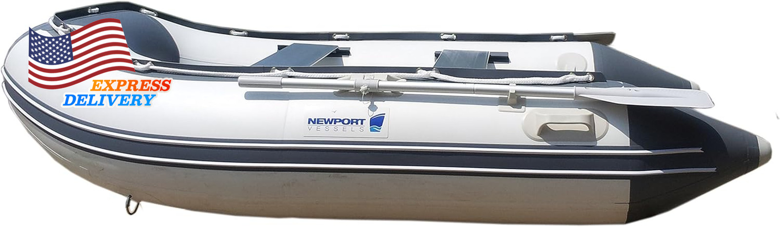 8Ft Dana Inflatable Sport Tender Dinghy Boat 3 Person 10 Horsepower White/Gray