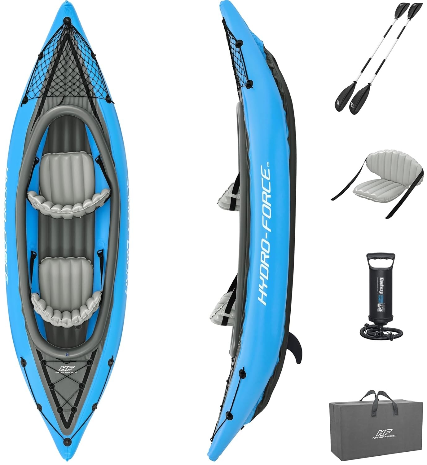 Inflatable Kayak Set Bestway Hydro Force Kayak Includes Paddle Hand Pump Seat