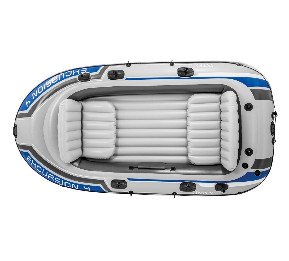 Intex Excursion 4 Inflatable Boat Set 4 Person with Oar and Pump