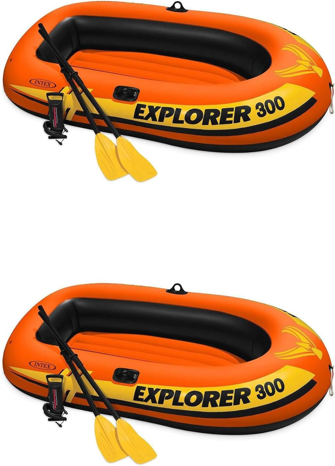 INTEX 58332EP Explorer 300 Inflatable Boat Set: Includes Deluxe Boat Oars and Mi