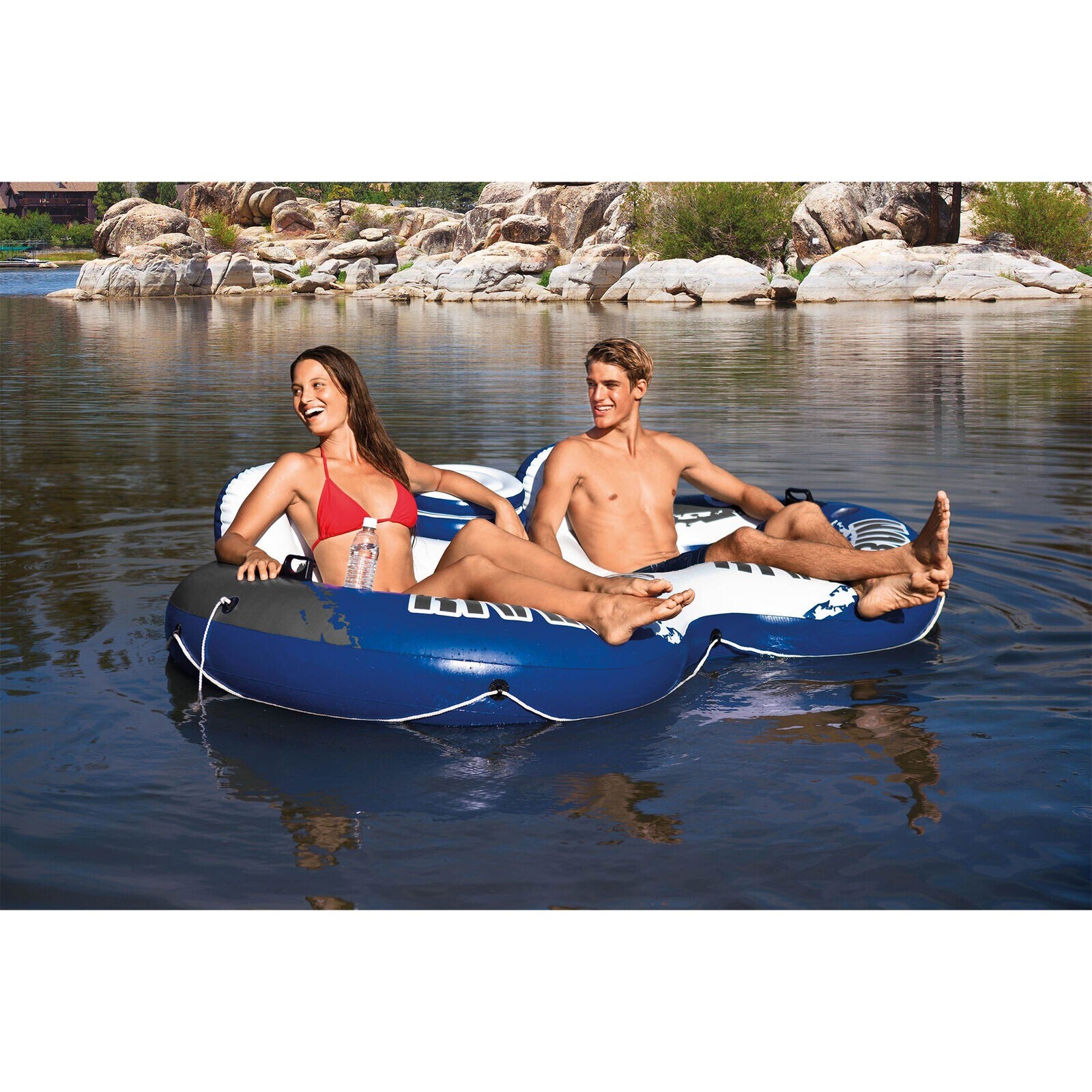 Intex 58837EP River Run II 2-Person Water Tube with Cooler and Connectors