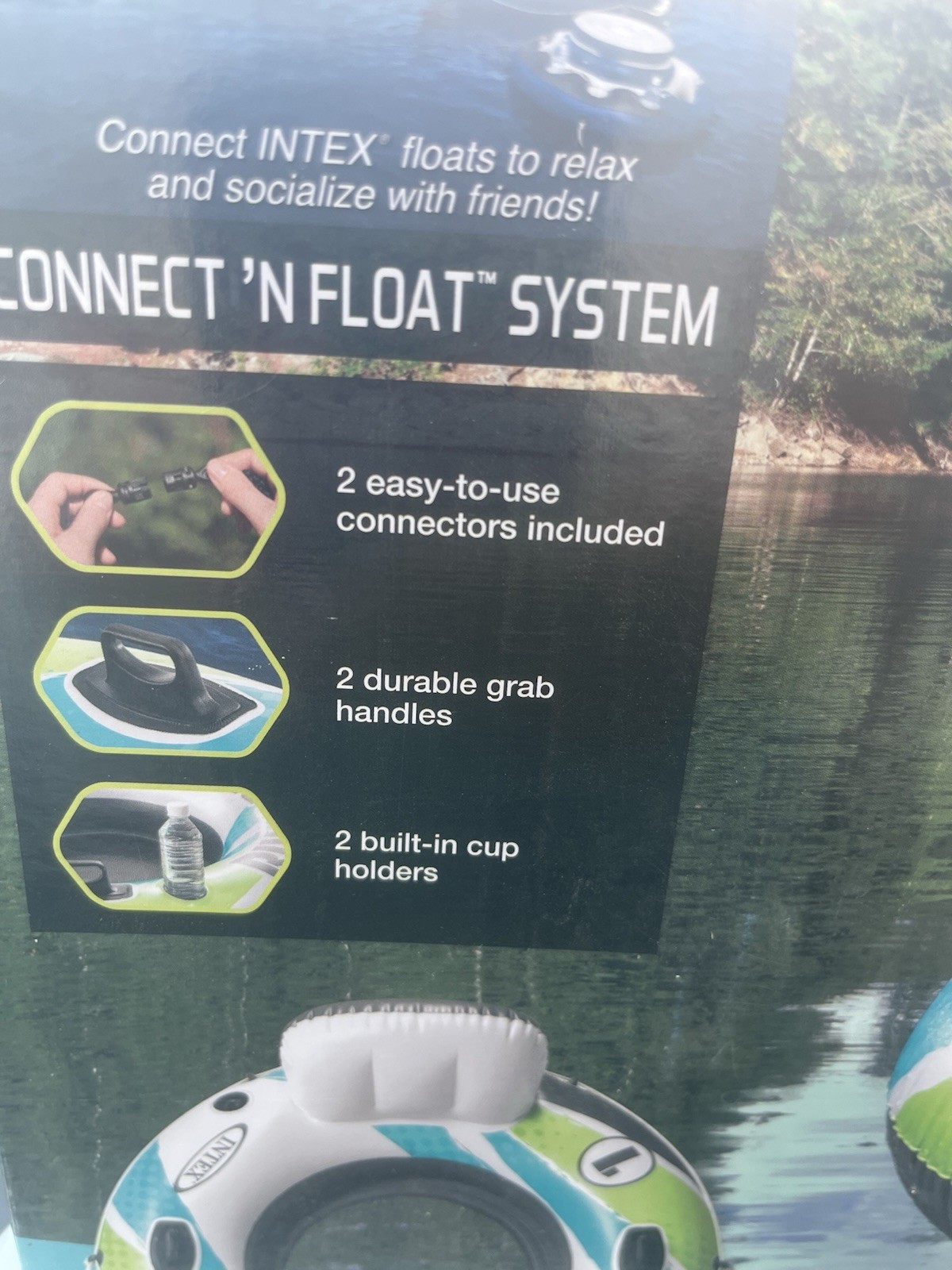 Intex River Run I Lounge 53 inch Inflatable Water Connect A Float- Turquoise