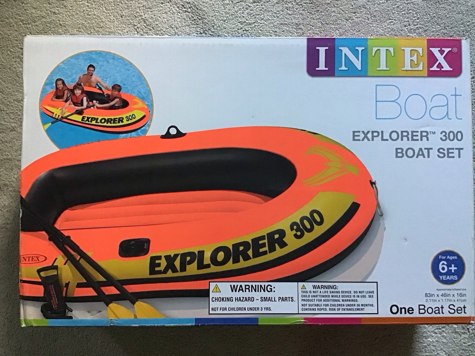INTEX Boat Explorer 300 Boat Set (Boat/Oars/Pump) #58332EP in Box NEW/SEALED