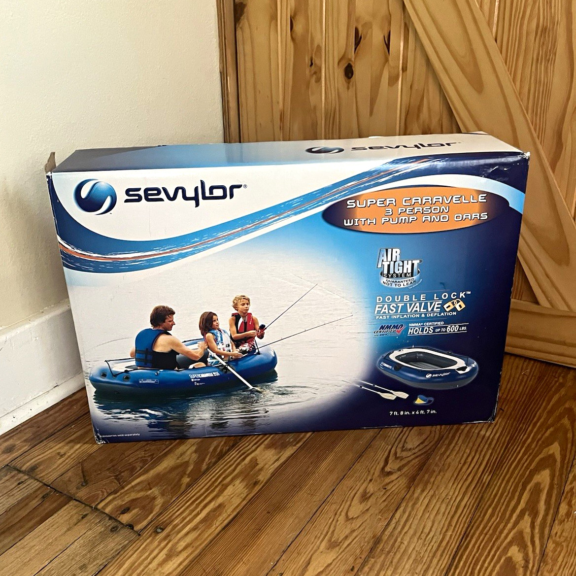 Sevylor Super Caravelle 3-Person Inflatable Raft w/ Pump & Oars SEV38611E212