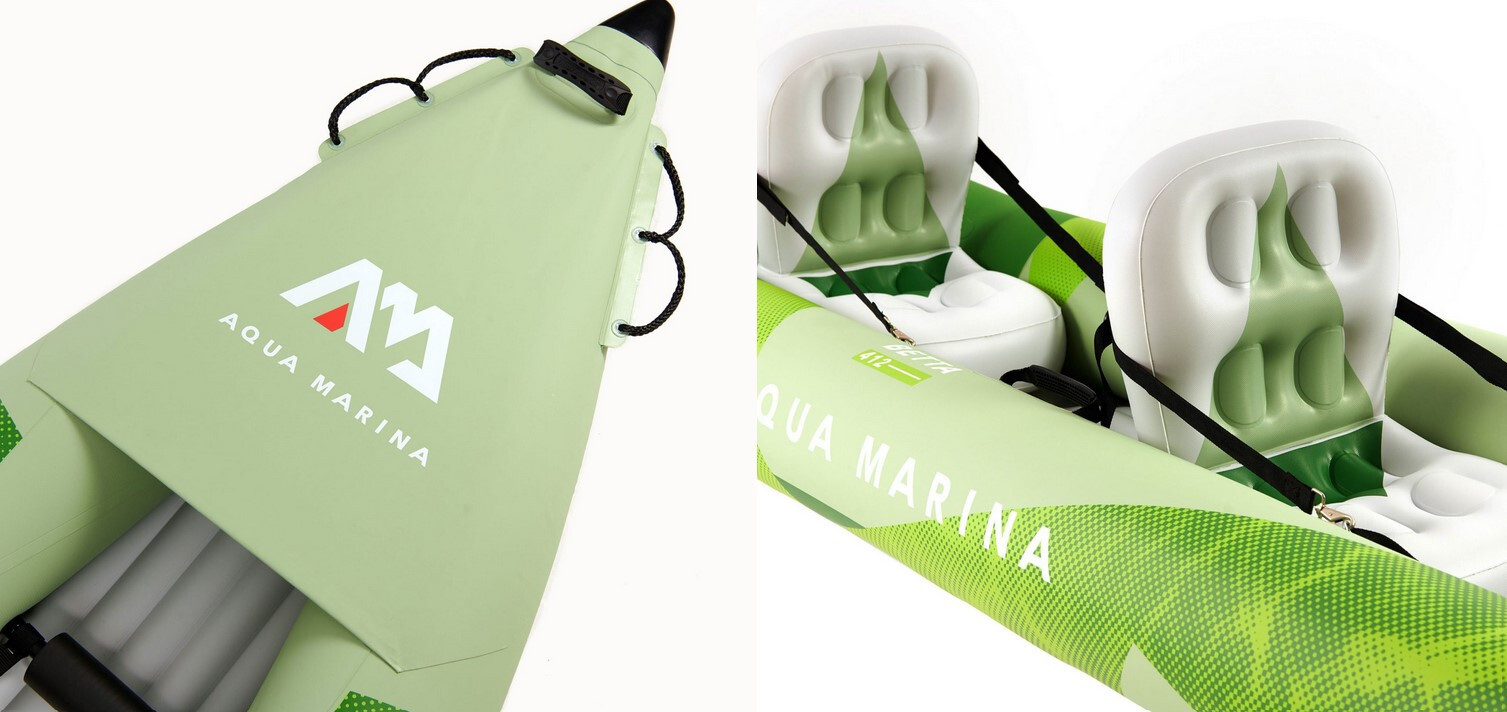 Aqua Marina 13’6″ Betta-412 Recreational Inflatable Kayak, 2-person, w/ paddles