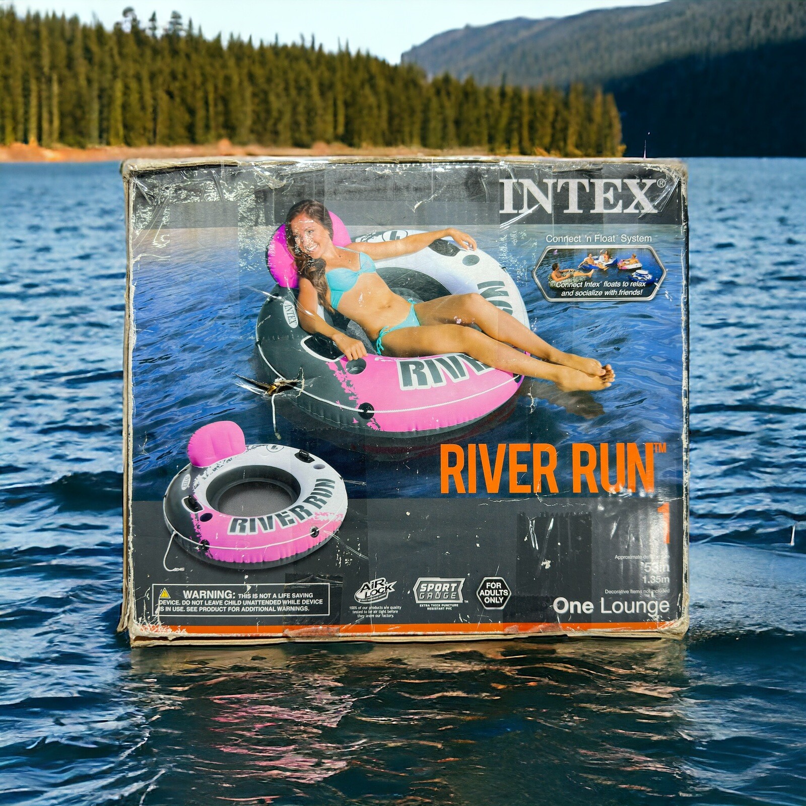Intex River Run I Sport Lounge, Inflatable Water Float, 53″