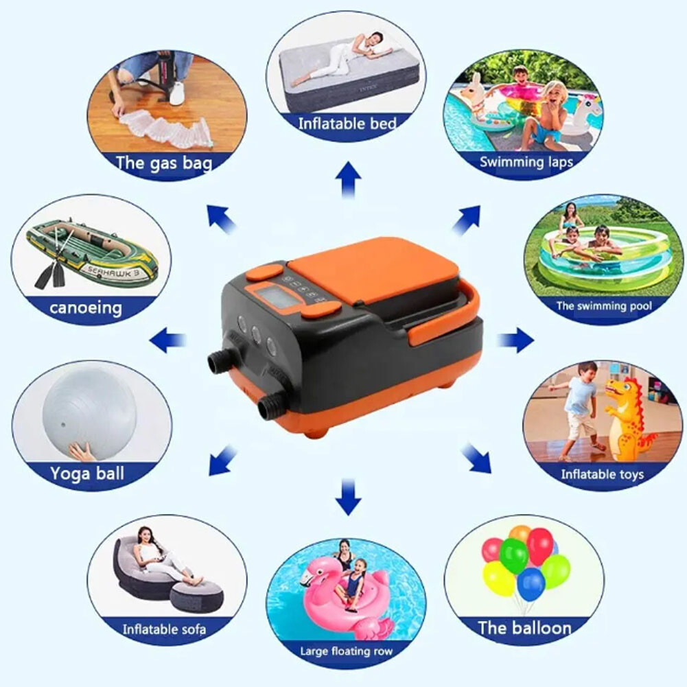 SUP Air Pump Electric Portable 16PSI Air Pump with Built-in 6000mAh Battery