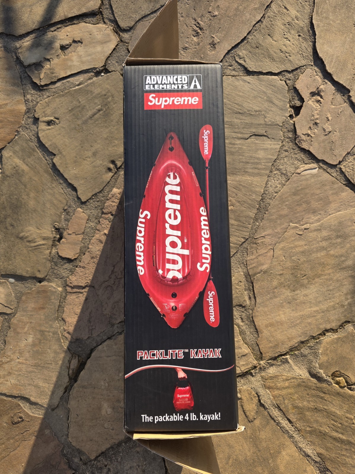 Supreme Advanced Elements Packlite Kayak in Red SS18 Inflatable Packable Oar