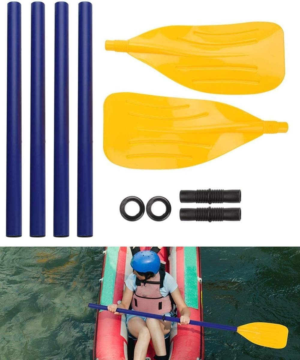 Kid’s Inflatable Boat Oars – 1 Pair Adjustable PVC Kayak Paddles, Lightweight Ca