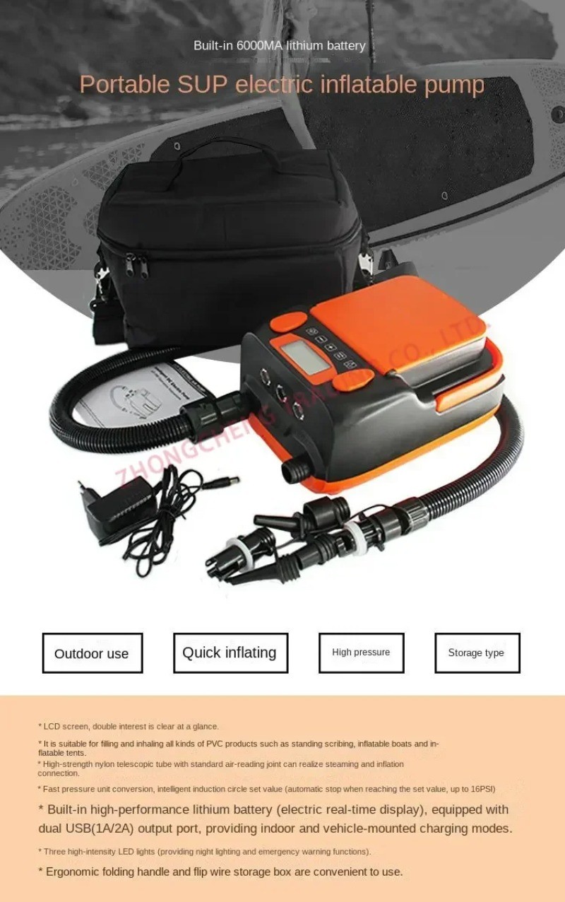 Surf Paddleboard Assault Boat Tent Inflatable Boat Marine Electric Air PumpHT790