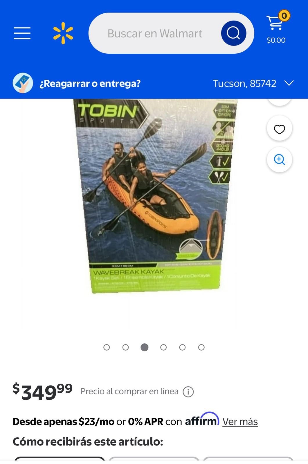10ft Tobin Sports 2 Person Inflatable Wavebreak Kayak tandem paddles New