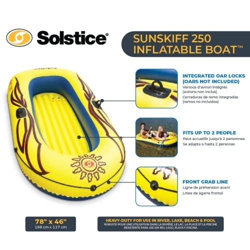 Inflatable Boat Raft 2 Person 6 Ft Heavy Duty PVC With Oar Locks Grab Line