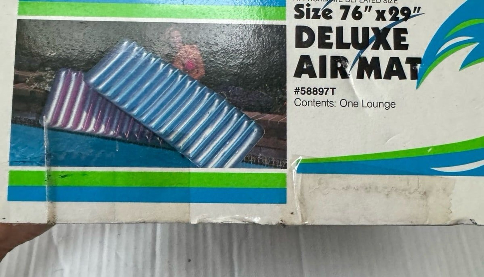 VTG 1988 Intex Deluxe Air Mat Inflatable Transparent Metallic Pool Lounge Raft