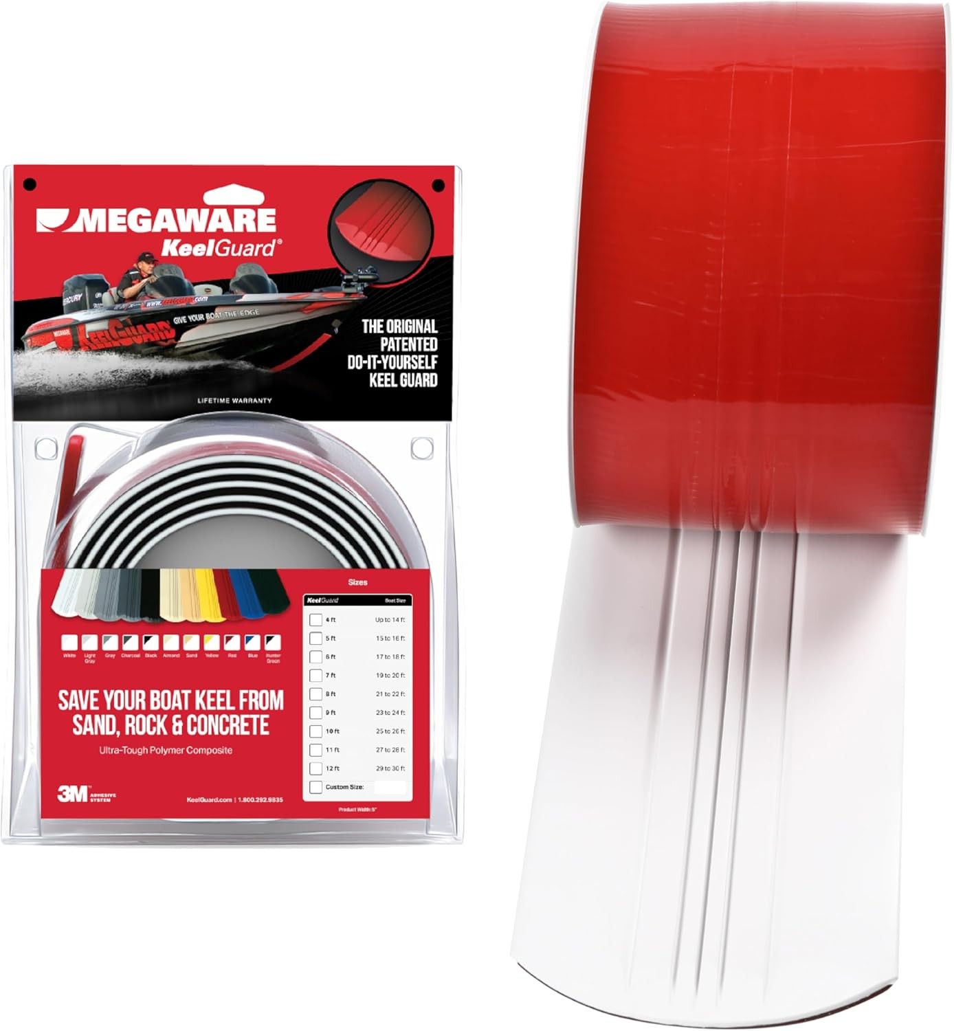 Megaware KeelGuard 20106 6 Ft White Boat Keel Protector DIY Fiberglass Aluminum