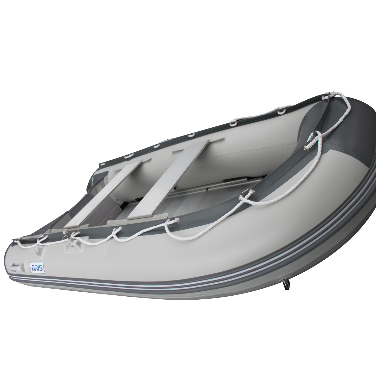 BRIS 9.8 ft Inflatable Boat Dinghy Pontoon Boat Tender Fishing Raft Gray