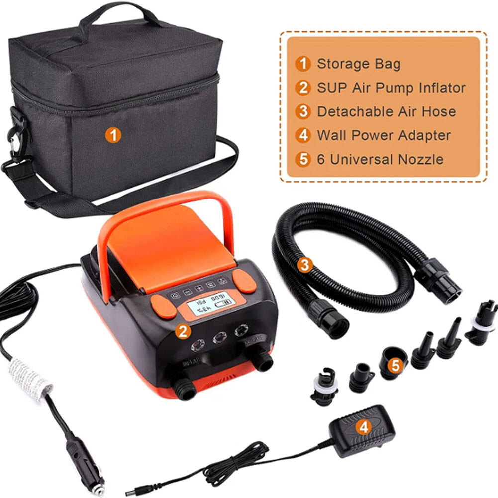 SUP Air Pump Electric Portable 16PSI Air Pump with Built-in 6000mAh Battery