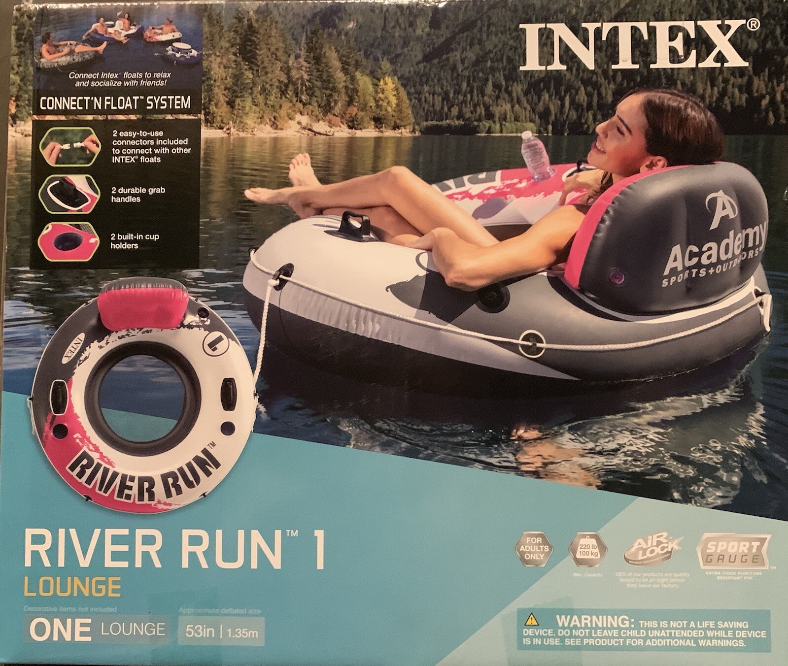 Intex River Run I Lounge 53 inch Inflatable Water Float – Pink