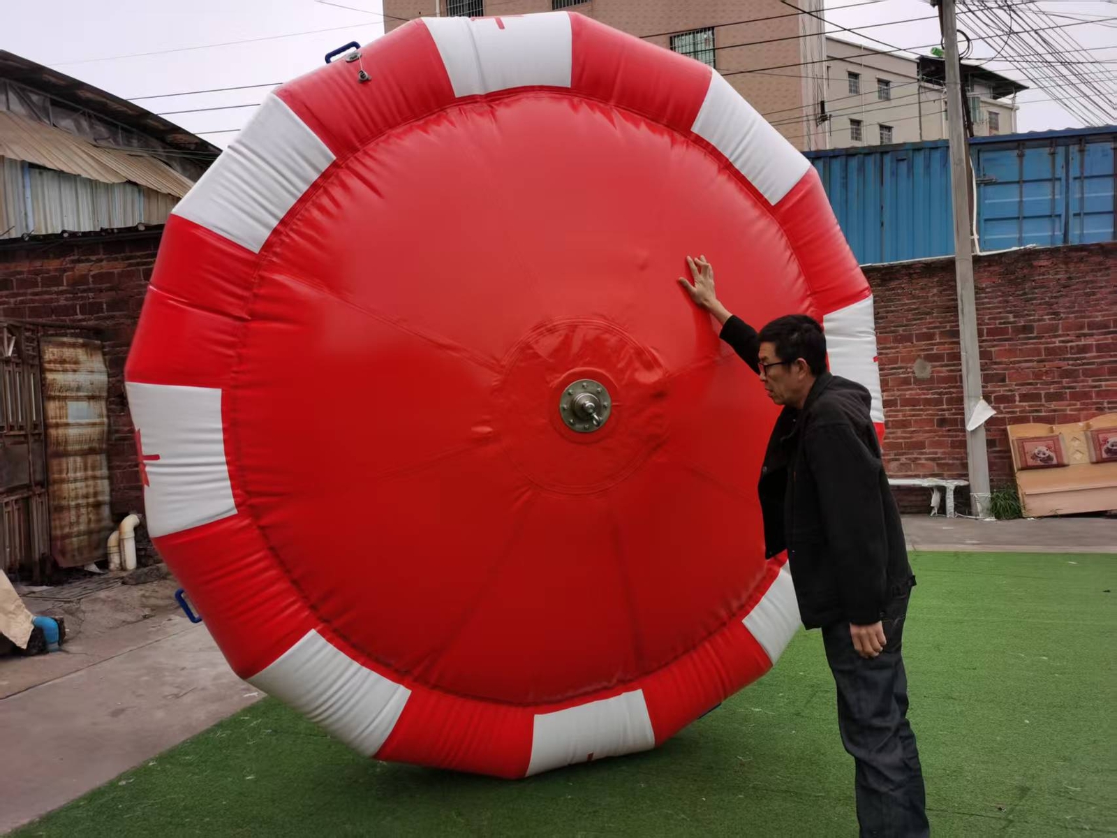 13ft Inflatable Spinning UFO Disco Boat Towable Tube Water Game Fit for 8 Person