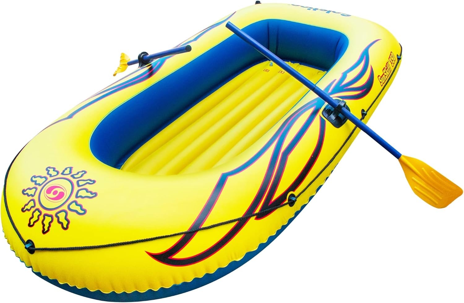 SOLSTICE Inflatable Boat Rafts 3 Person for Adults & Kids Comes W/ Oars Paddles