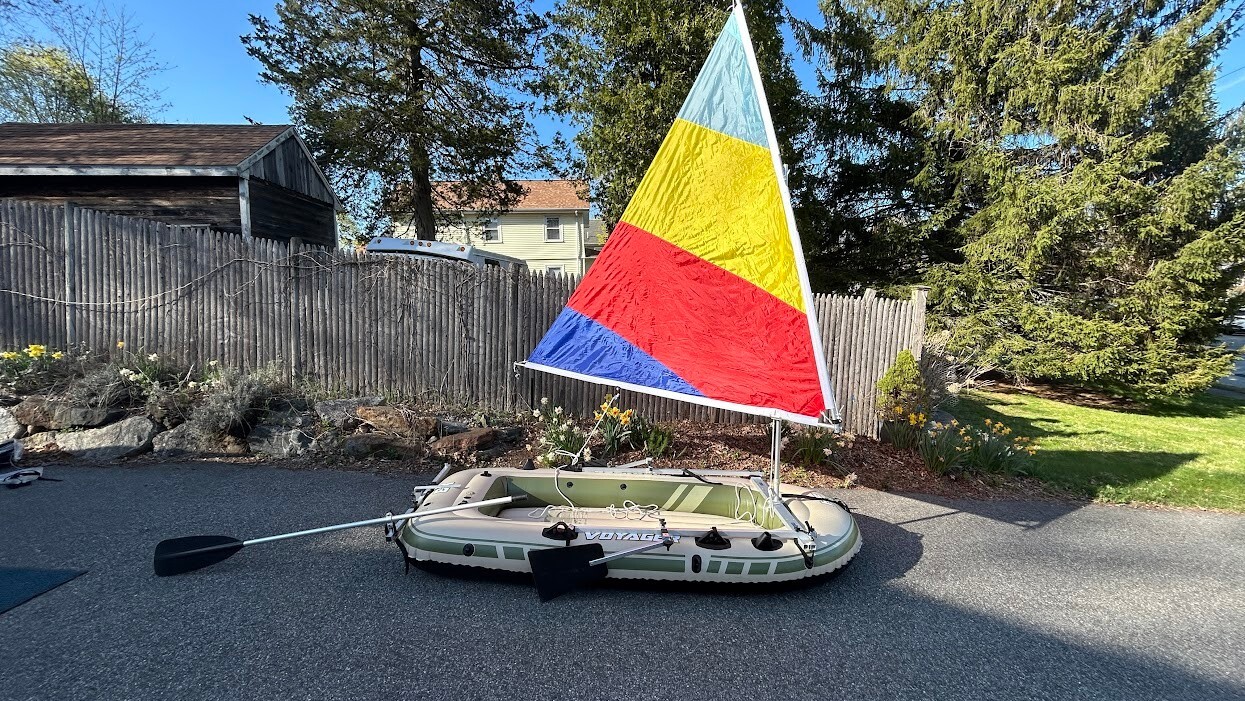 Inflatable Sailboat — Bestway Voyager X3 Hull and Sailboats To Go Sail Kit
