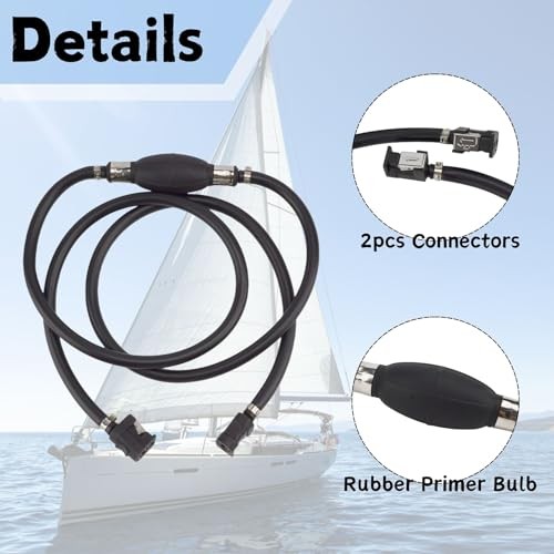 Boat Marine 3/8 Inch 10MM 7.5 FT Fuel Line Kit with 3/8 Inch 10MM Fuel line kit