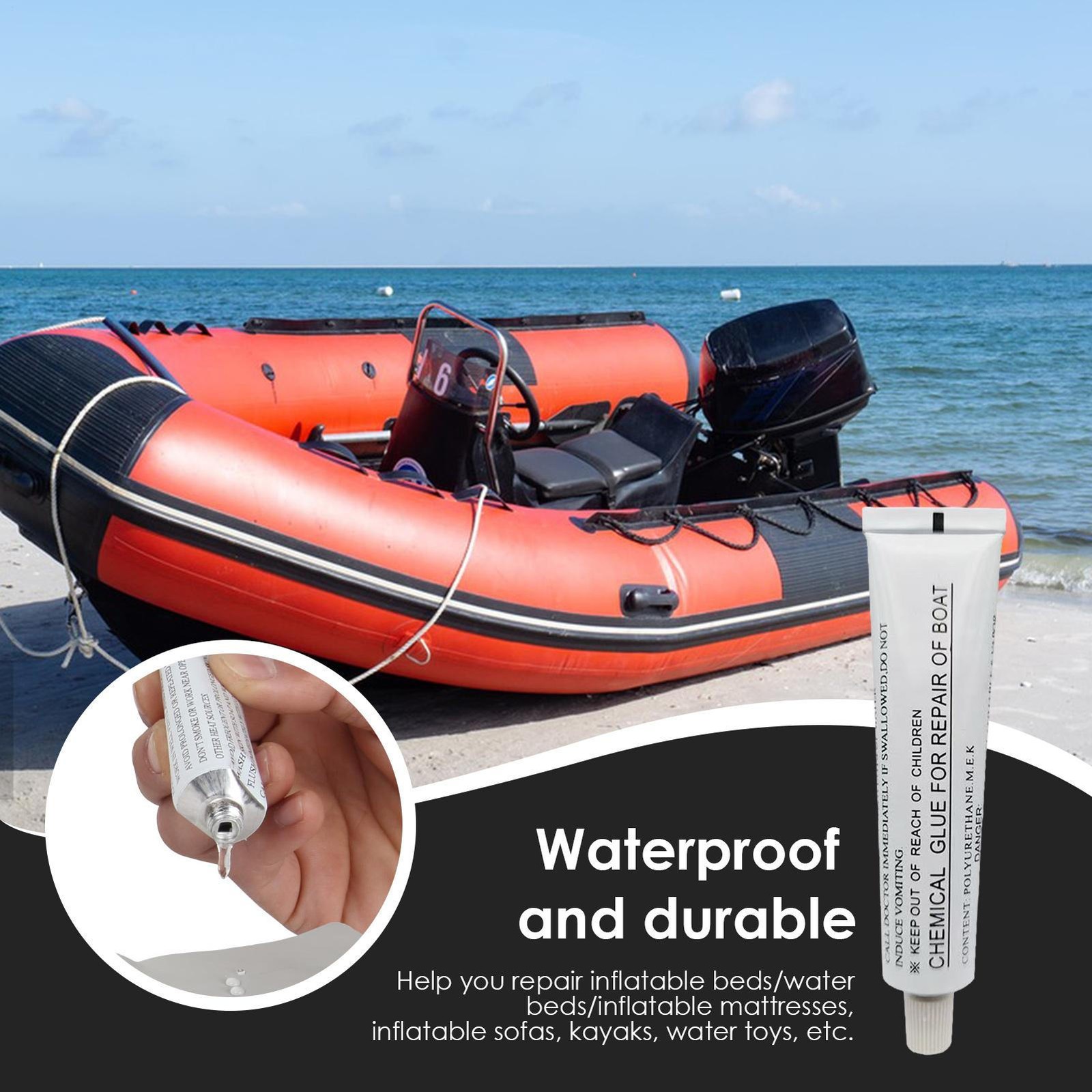 30/60ml Strong Adhesive Duty Glue PVC Repair Glue Kit For Inflatable Boat Raft