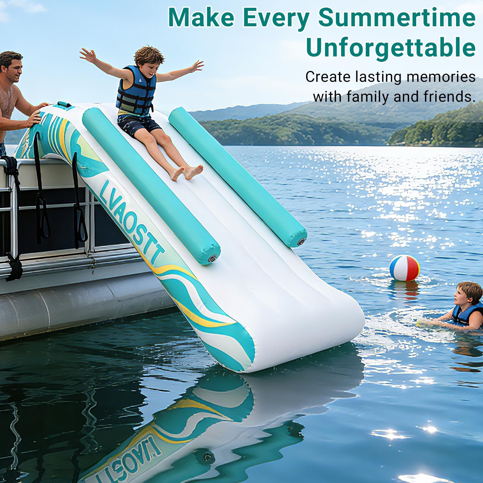 ** NEW Inflatable Pontoon Water Slide | Heavy-Duty PVC | Includes air pump