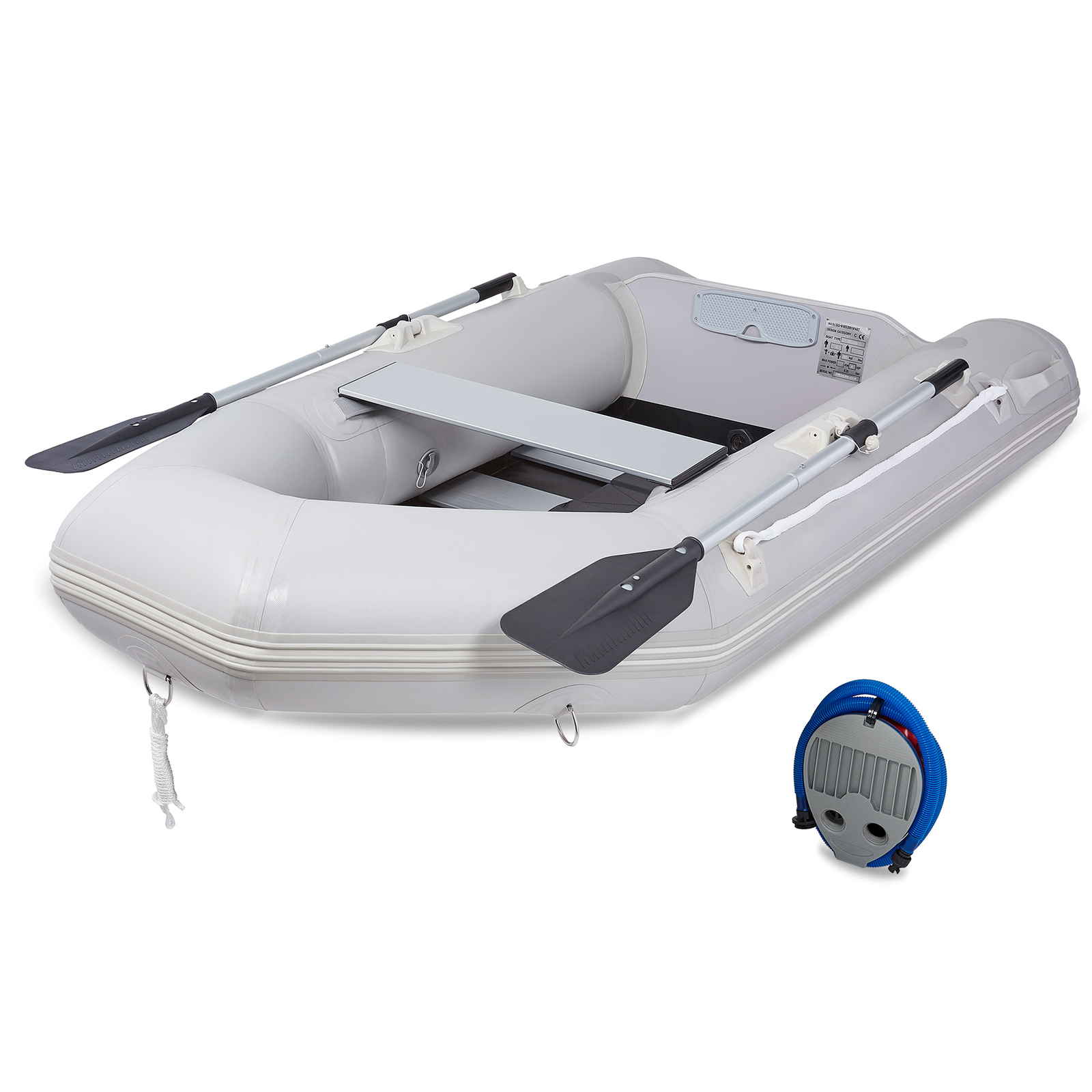 Inflatable Boat Dinghy Tender Pontoon Rescue&Dive Boat Fishing Boat White 7.5ft