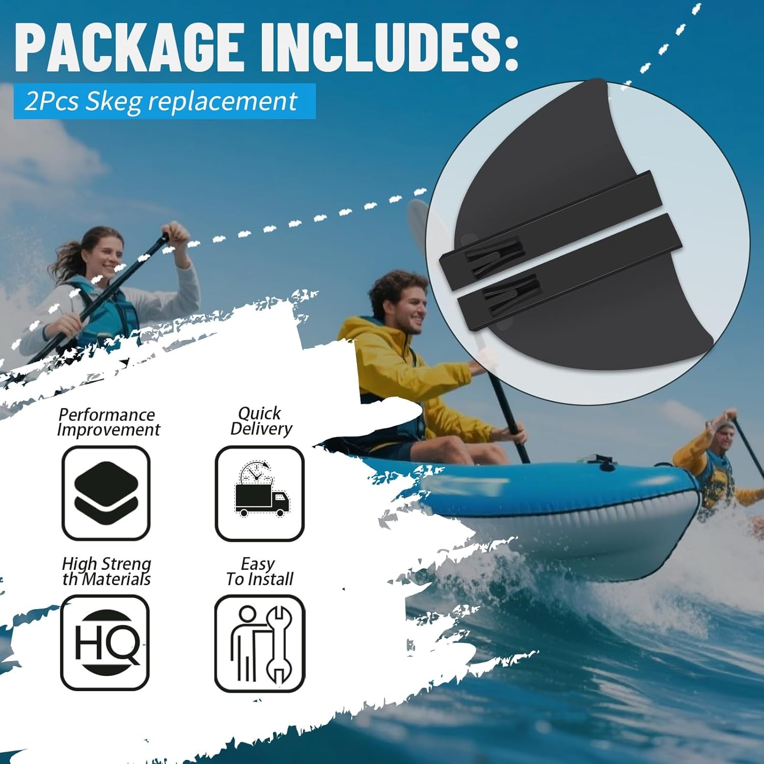 Skeg Replacement For Hydro Force Inflatable Kayaks/Ventura/Cove Champion 2 Pcs