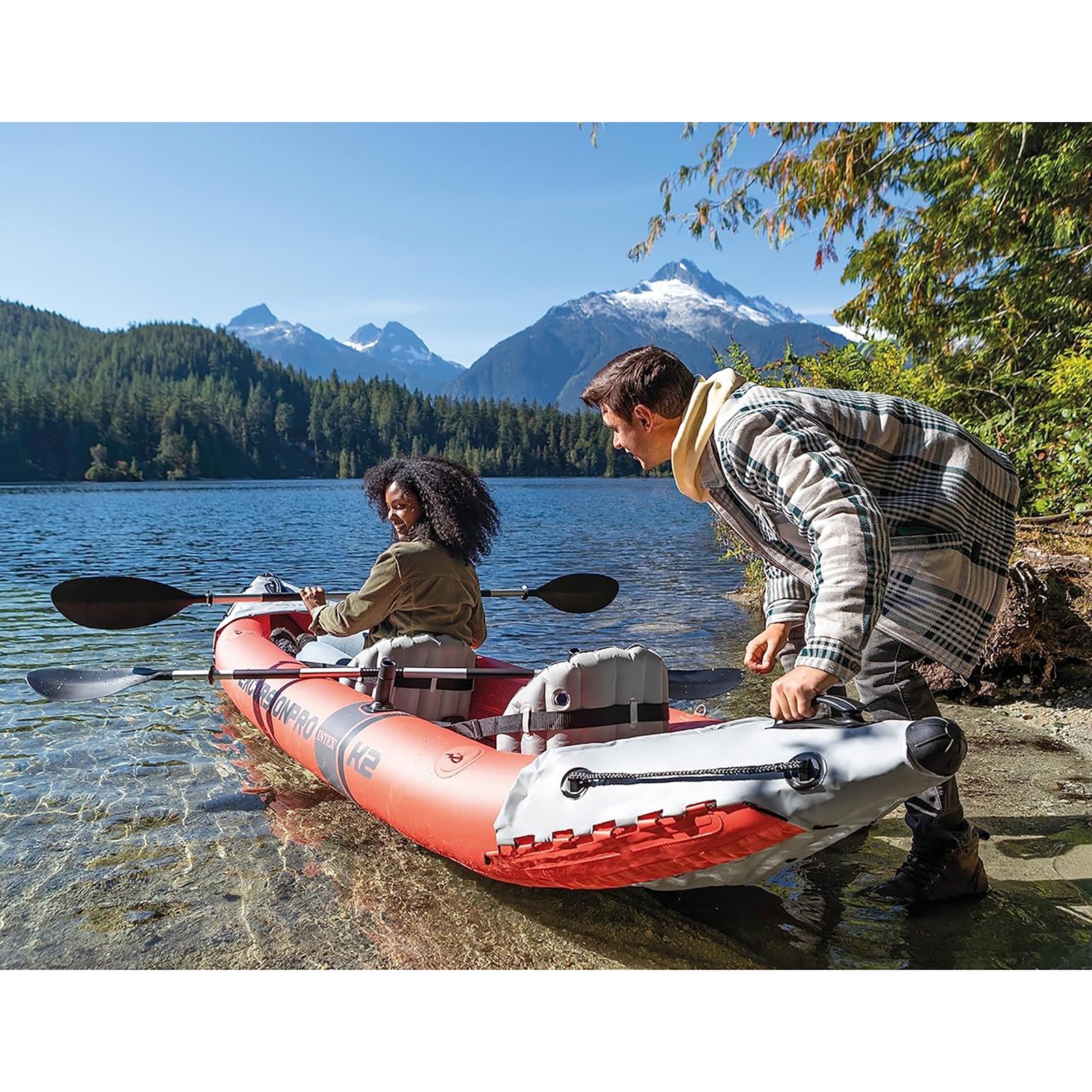 Excursion Pro 151 x 37 x 18″ K2 Inflatable Kayak W/ Aluminum Oars