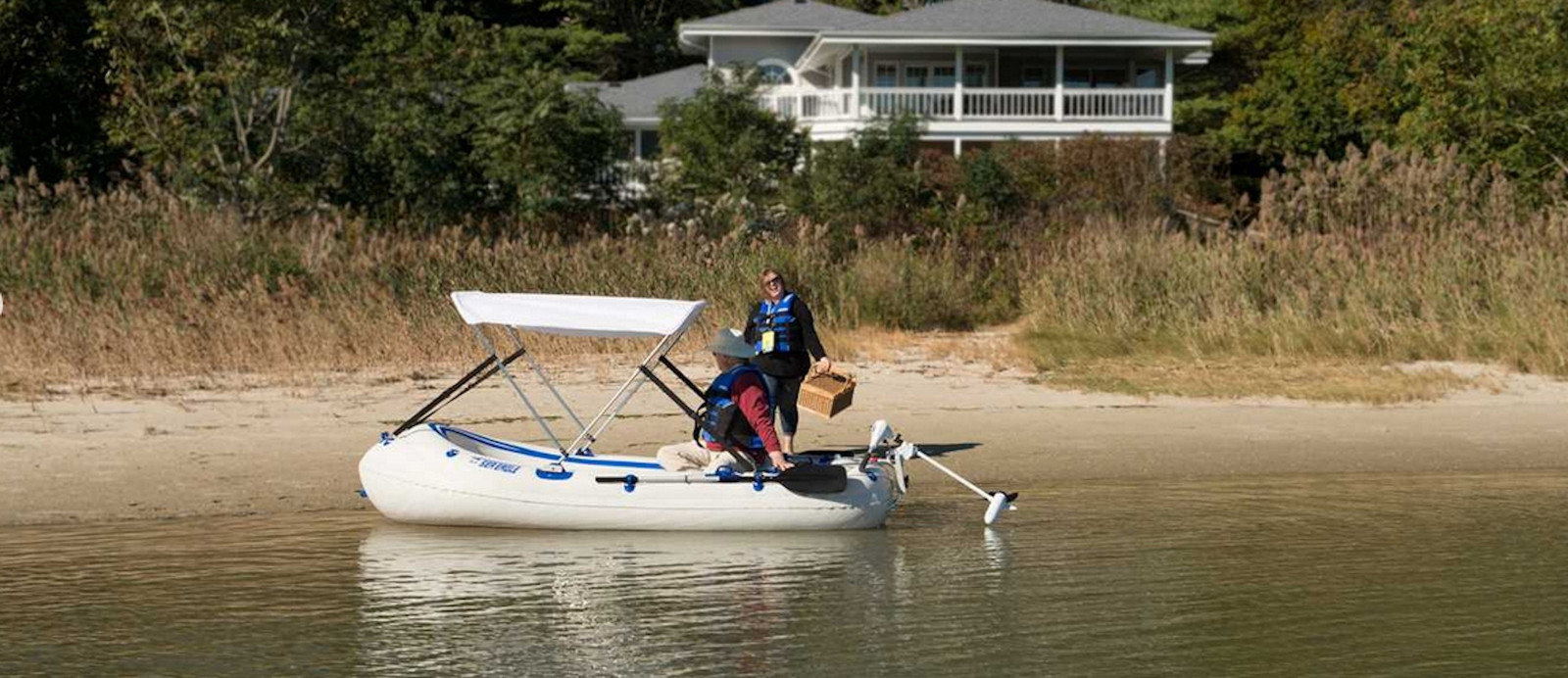 Sea Eagle SE9 Fish-n-Troll Watersnake Motor Canopy Pkg Inflatable Boat Tender