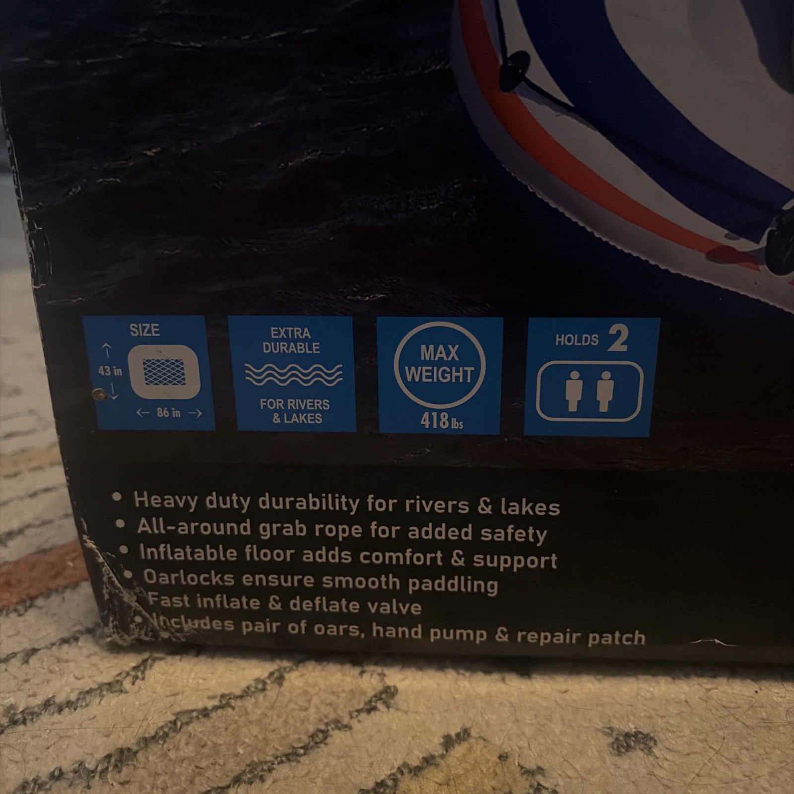Pathfinder 2 Person Inflatable River Raft Boat w/Pump & Oars BRAND NEW