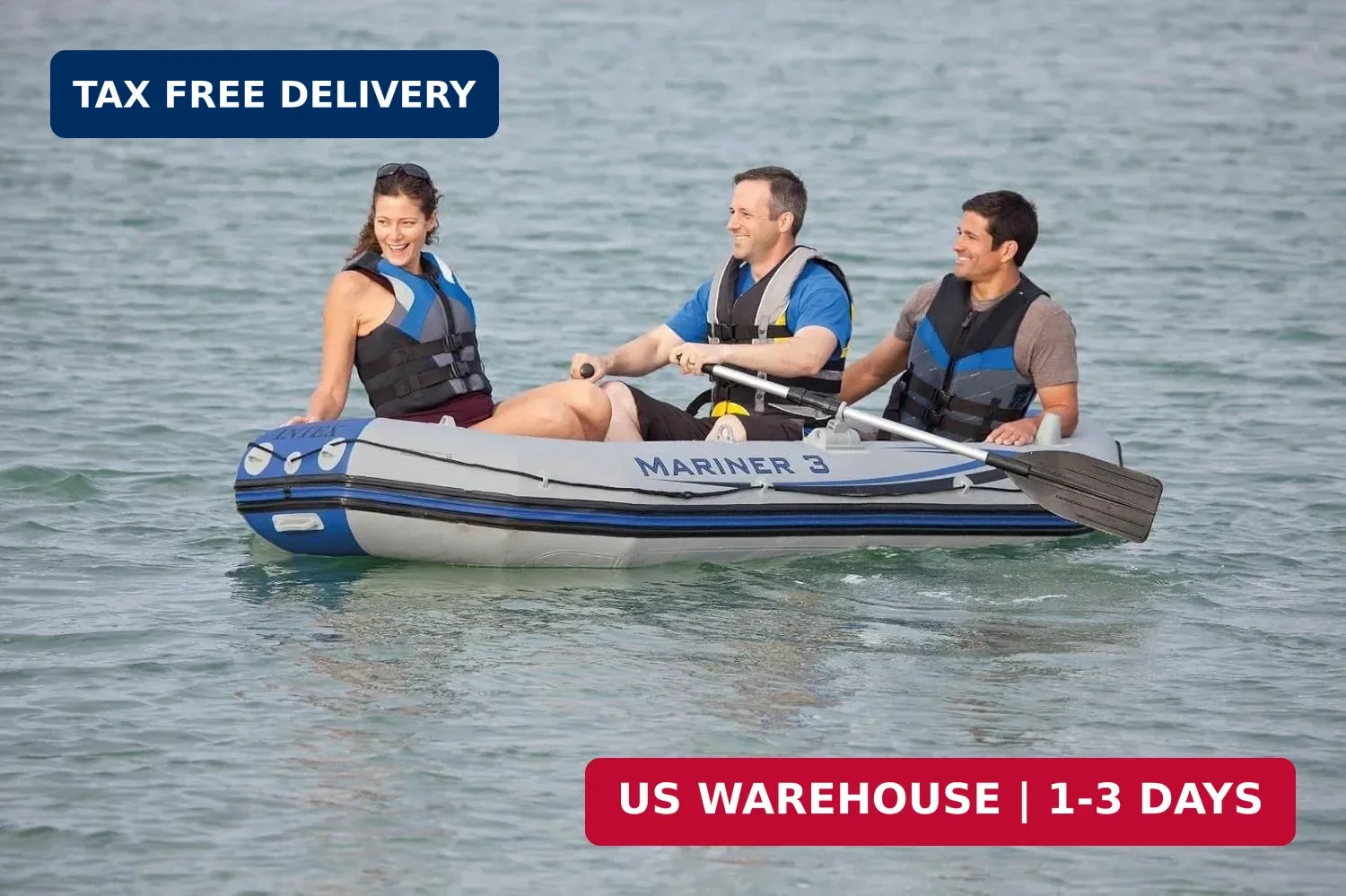 Mariner Inflatable Fishing Boat Set SuperTough PVC Oars Pump Rod Holders New