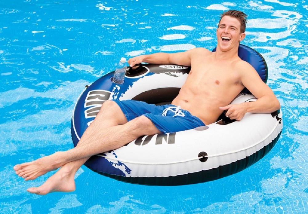 Intex River Run 1 BLUE 53inch Inflatable Floating Lake Tube 2Pack