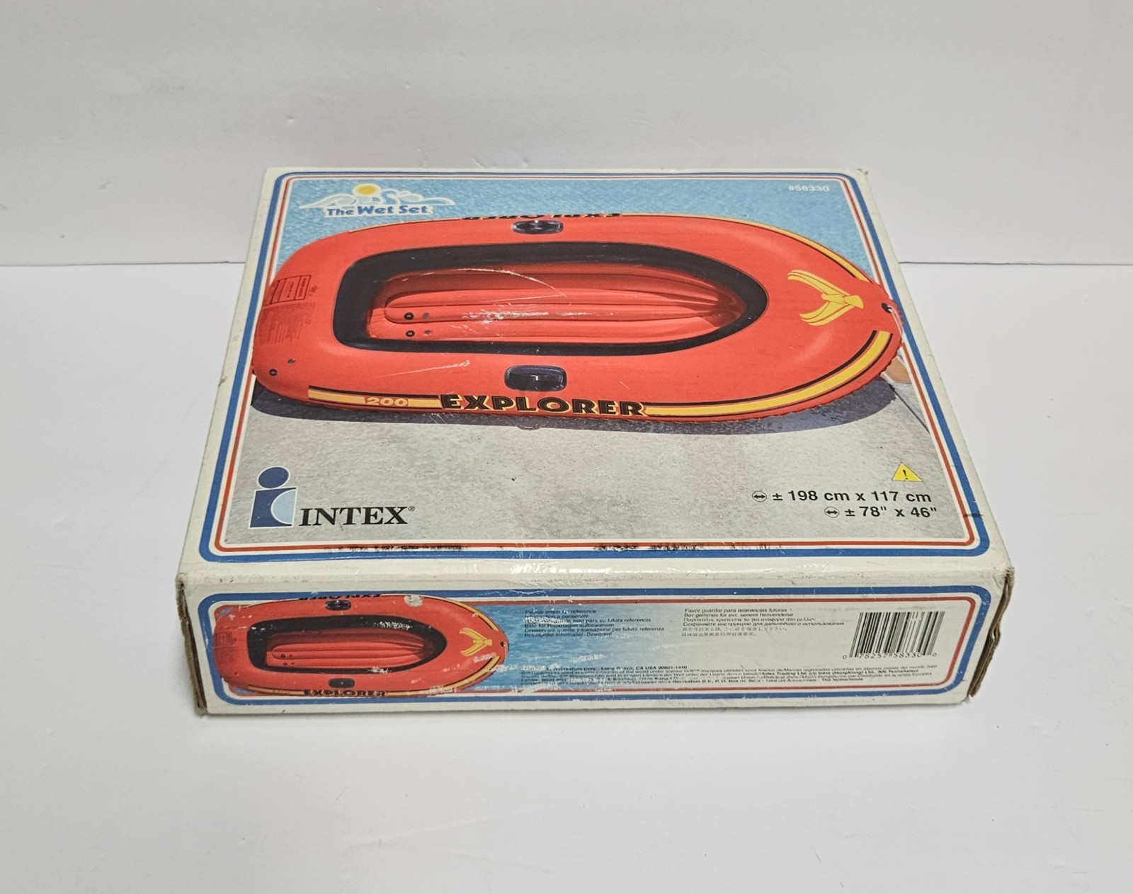 Vintage Intex Explorer 200 Inflatable Boat Raft 78″ x 46″ Pool Float New Boxed