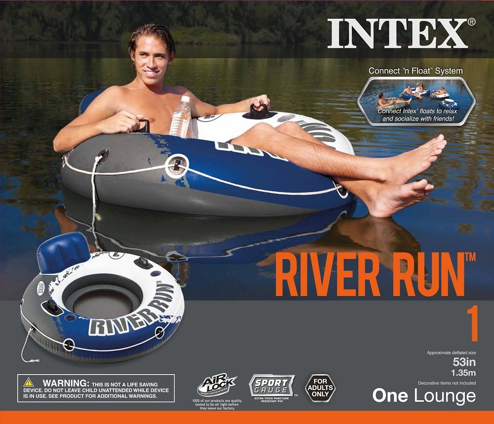 INTEX River Run I Inflatable Water Floating Tubes 6 Pack