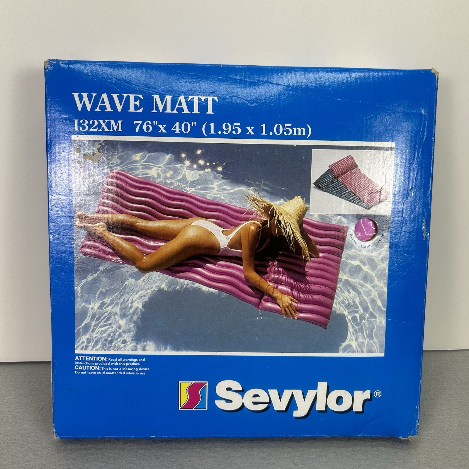 SEVYLOR WAVE MATT Inflatable Pink Pool Float VTG Beach 76 x 40 Raft NEW Open Box