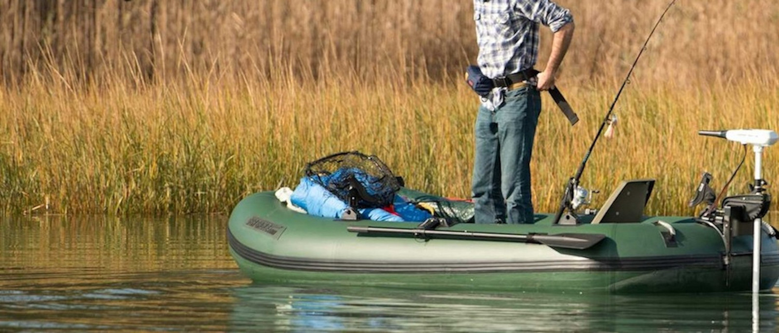 Sea Eagle STS10 Watersnake Motor Canopy Package Inflatable Fishing Boat Runabout