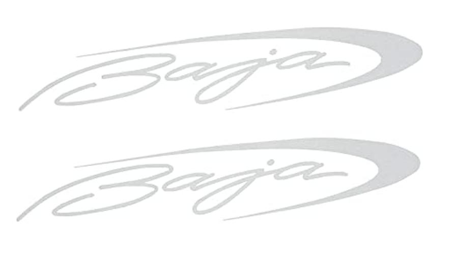 2pcs Vinyl Baja Boats Hull Stickers Replacement for Boat Outboard Motor White